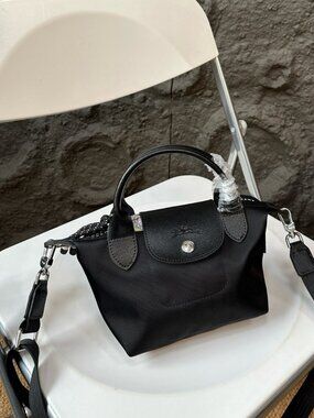 NWT Longchamp Le Pliage Energy Black Tote XS Canvas 2Way Crossbody makeup Pouch